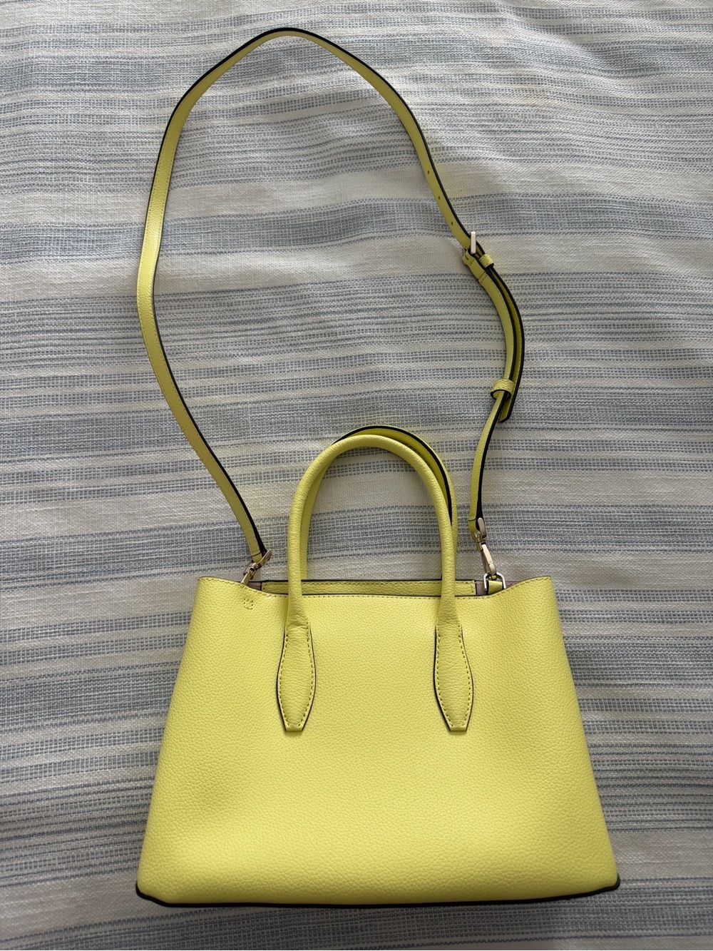 kate spade lemon yellow leather satchel - Picture 5 of 5